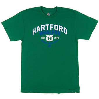 Hartford Whalers Majestic Green Jersey History Tee Shirt (Adult M)