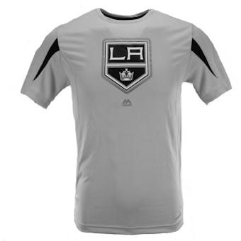 Los Angeles Kings Majestic Grey Chip Pass Performance Synthetic Tee Shirt (Adult M)
