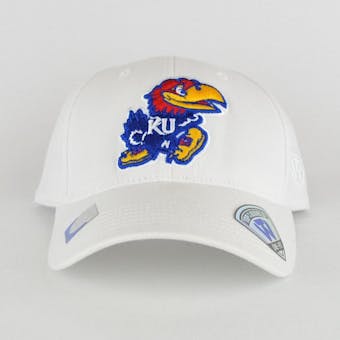 Kansas Jayhawks Top Of The World Premium Collection White One Fit Flex Hat (Adult One Size)