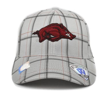 Arkansas Razorbacks Top Of The World Fuse Plaid Grey & Maroon One Fit Flex Hat (Adult One Size)