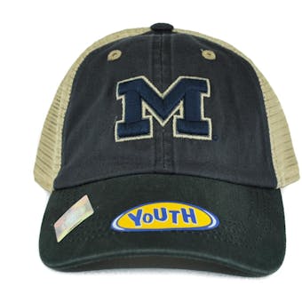 Michigan Wolverines Top Of The World Wishbone Navy Two Tone Adjustable Snapback Hat (Youth One Size)