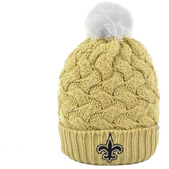 New Orleans Saints '47 Brand Light Gold Fiona Womens Cuff Knit w/Pom (Adult One Size)