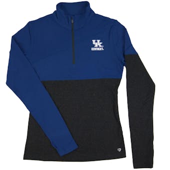 Kentucky Wildcats Colosseum Blue Pinwheel 1/4 Zip Performance Long Sleeve Shirt (Womens M)