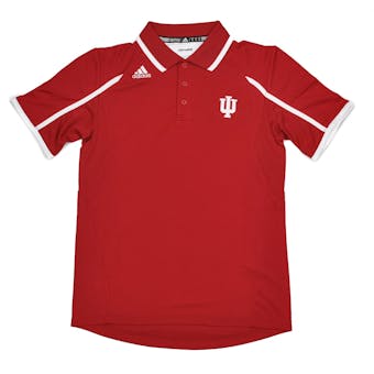 Indiana Hoosiers Adidas Red Climalite Performance Polo (Adult L)