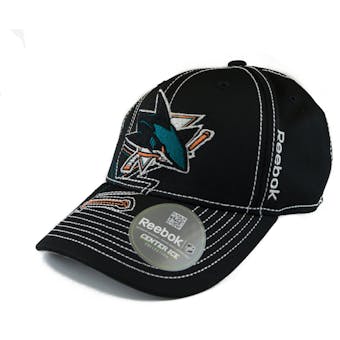 San Jose Sharks Reebok Black Draft Cap Fitted Hat
