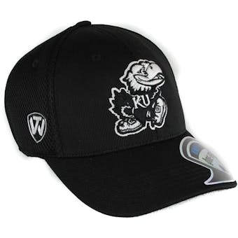 Kansas Jayhawks Top Of The World Resurge Black One Fit Flex Hat (Adult One Size)