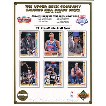 1992 Upper Deck Basketball First Round Draft Picks Commemorative Sheet Lot of 10