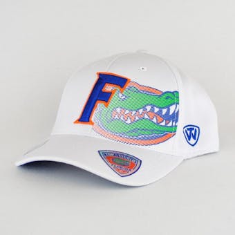 Florida Gators Top Of The World Hi Rize White One Fit Flex Hat (Adult One Size)
