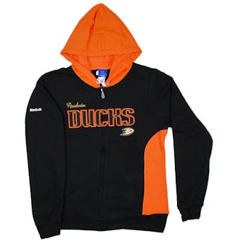 Anaheim Ducks Reebok Black Full Zip Fleece Hoodie (Womens S)