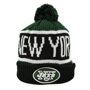New York Jets '47 Brand Dark Green Calgary Cuff Knit w/Pom (Adult One Size)