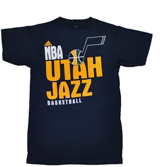 Utah Jazz Adidas The Go To Navy Tee Shirt (Adult L)
