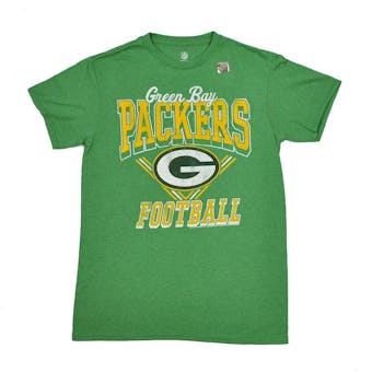 Green Bay Packers Junk Food Kelly Green Gridiron Tee Shirt (Adult L)