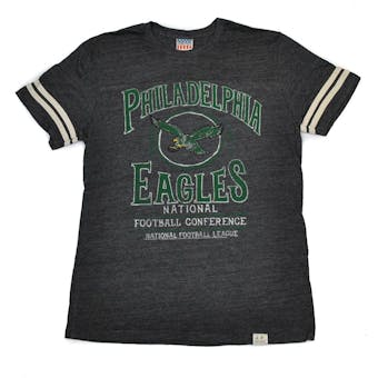 Philadelphia Eagles Junk Food Charcoal Gray Vintage Tailgate Tri Blend Tee Shirt