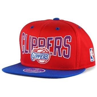 Los Angeles Clippers Adidas NBA Cotton Red Snapback Flat Brim Hat (Adult One Size)