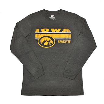 Iowa Hawkeyes Colosseum Grey Warrior Long Sleeve Tee Shirt (Adult L)