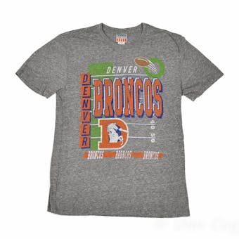 Denver Broncos Junk Food Gray Touchdown Tri-Blend Tee Shirt (Adult L)