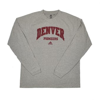 Denver Pioneers Adidas Grey Climalite Performance Long Sleeve Tee Shirt (Adult XL)