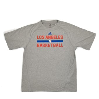 Los Angeles Clippers Adidas Grey Climalite Performance Tee Shirt (Adult XXL)