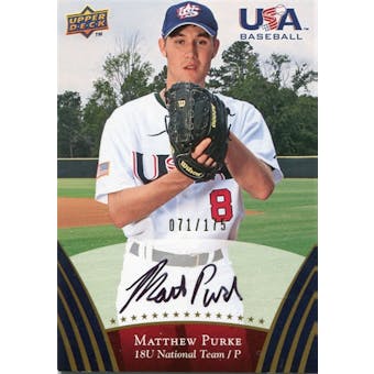 2008/09 Upper Deck USA Baseball Autographs Gold #107 Matthew Purke 71/175
