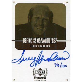 1999 Upper Deck Century Legends Epic Signatures Century Gold #TBC Terry Bradshaw 86/100