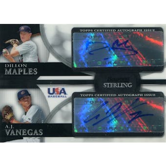 2010 Bowman Sterling USA Baseball Dual Autographs #BSDA6 Dillon Maples A.J. Vanegas