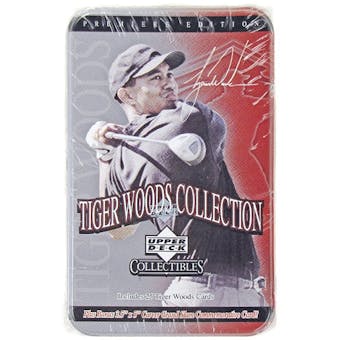 2001 Upper Deck Tiger Woods Collection Golf Tin Set Box