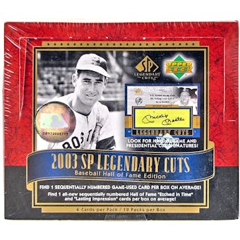 2003 Upper Deck SP Legendary Cuts Baseball Hobby Box