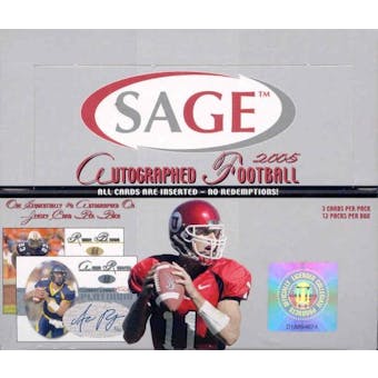 2005 Sage Autographed Football Hobby Box