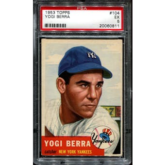 1953 Topps Baseball #104 Yogi Berra PSA 5 (EX) *0811