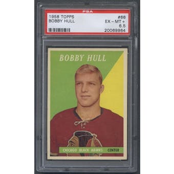 1958/59 Topps Hockey #66 Bobby Hull Rookie PSA 6.5 (EX-MT+) *9964