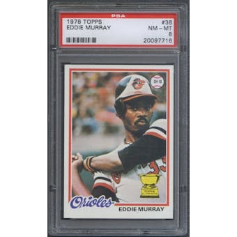 1978 Topps Baseball #36 Eddie Murray Rookie PSA 8 (NM-MT) *7716