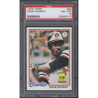 1978 Topps Baseball #36 Eddie Murray Rookie PSA 8 (NM-MT) *7717