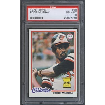 1978 Topps Baseball #36 Eddie Murray Rookie PSA 8 (NM-MT) *7718