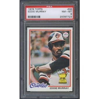 1978 Topps Baseball #36 Eddie Murray Rookie PSA 8 (NM-MT) *7723
