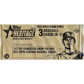 2012 Topps Heritage Baseball Hobby 1963 Advertising Panel Topper Pack