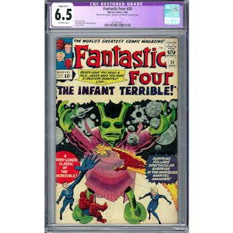 Fantastic Four #24 CGC 6.5 (OW) Restored Slight B-1 *2014214011*