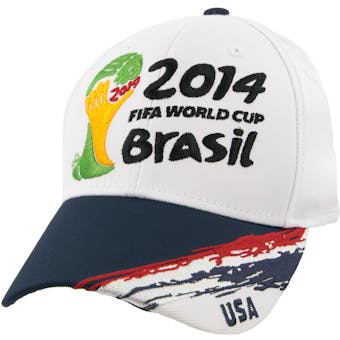 USA Soccer World Cup Adidas White Flex Fit Hat (Adult S/M)