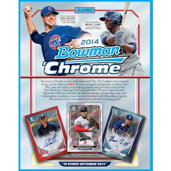 2014 Bowman Chrome Baseball 8-Box Jumbo Case - DACW Live 30 Spot Random Team Break #2