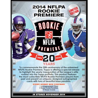 2014 Topps NFLPA Rookie Premiere Football Hobby 12-Box Case