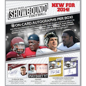 2014 Press Pass Showbound Football Hobby 10-Box Case