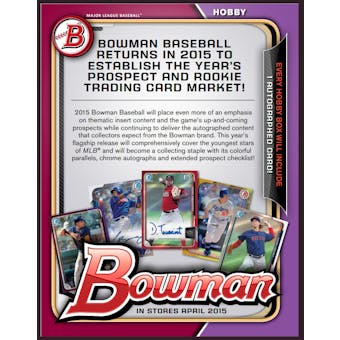 2015 Bowman Baseball Hobby 12-Box Case- DACW Live 30 Random Team Break #1