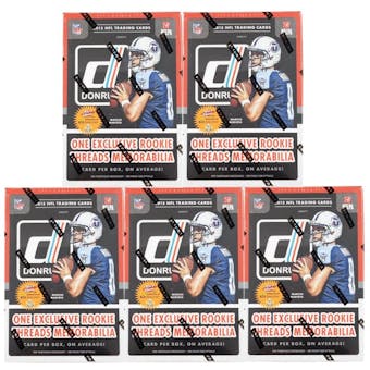 2015 Panini Donruss Football 7-Pack Box (Lot of 5) (One Rookie Memorabilia Card Per Box!)