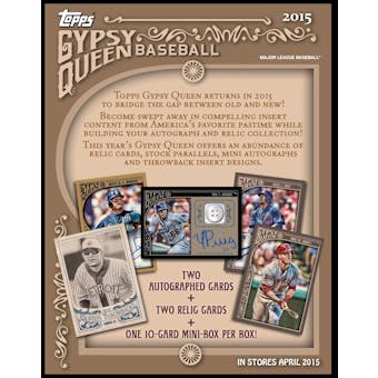 2015 Topps Gypsy Queen Baseball Hobby 10 Box Case - DACW Live 30 Spot Random Team Break