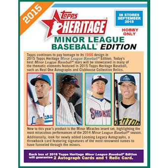 2015 Topps Heritage Minor League Baseball Hobby Pack