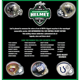 2015 Leaf Autographed Full Size Helmet Football Hobby 4-Box Case