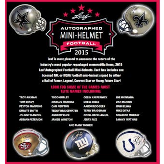 2015 Leaf Autographed Mini-Helmet Football Hobby Box