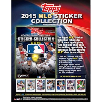 2015 Topps Baseball MLB Sticker Collection Pack