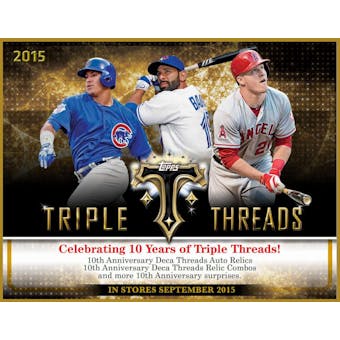 2015 Topps Triple Threads Baseball Hobby 18-Box Case - DACW Live 30 Spot Random Team Break #1