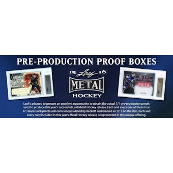 2015/16 Leaf Metal Hockey Pre-Production Proof Hobby 20-Box Case