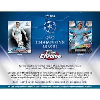 2017/18 Topps Chrome UEFA Champions League Soccer Hobby Pack